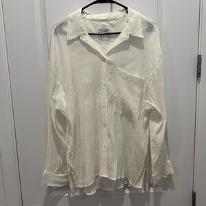 A&F Crinkle Button Up